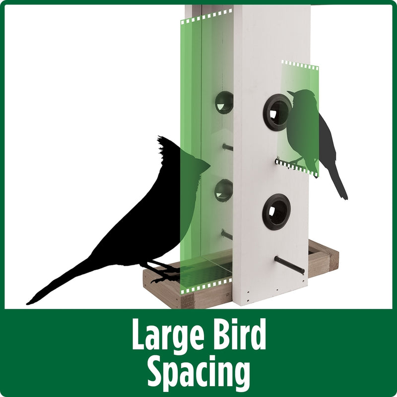 Load image into Gallery viewer, Large bird spacing for Nature's Way Wild Wings Farmhouse Vertical cedar bird Feeder
