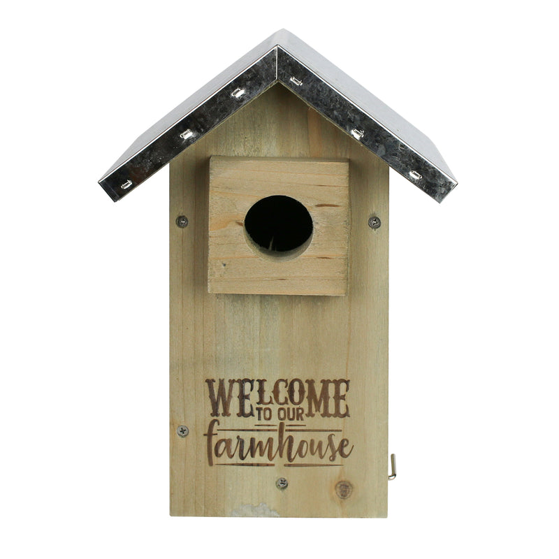 Load image into Gallery viewer, Galvanized Weathered Bluebird House