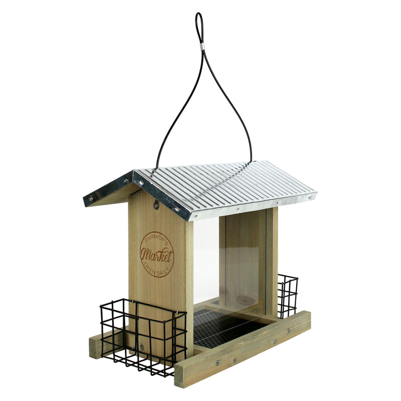 Load image into Gallery viewer, Galvanized Weathered Hopper Feeder