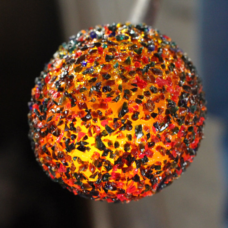 How are handblown glass hummingbird feeders made?