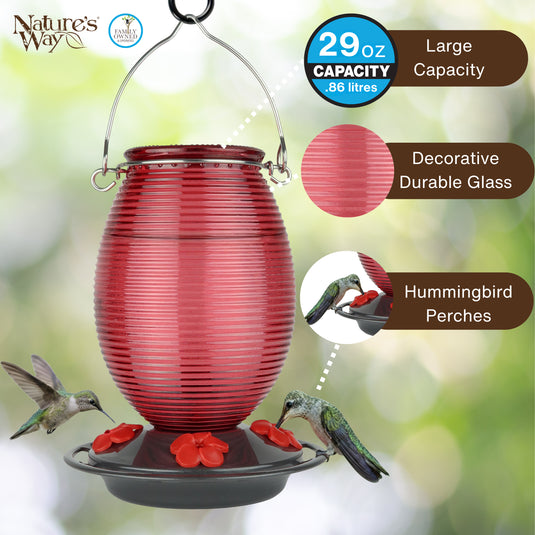 Ruby Dreams Antique Hummingbird Gravity Feeder