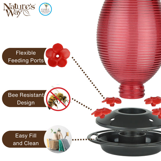Ruby Dreams Antique Hummingbird Gravity Feeder