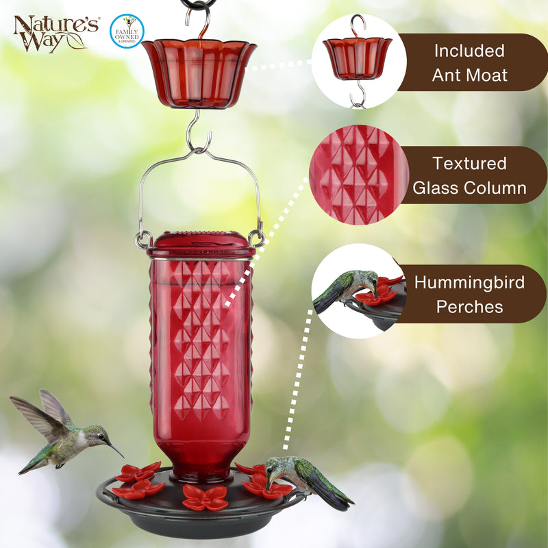 Load image into Gallery viewer, Poppy Column Antique Hummingbird Gravity Feeder
