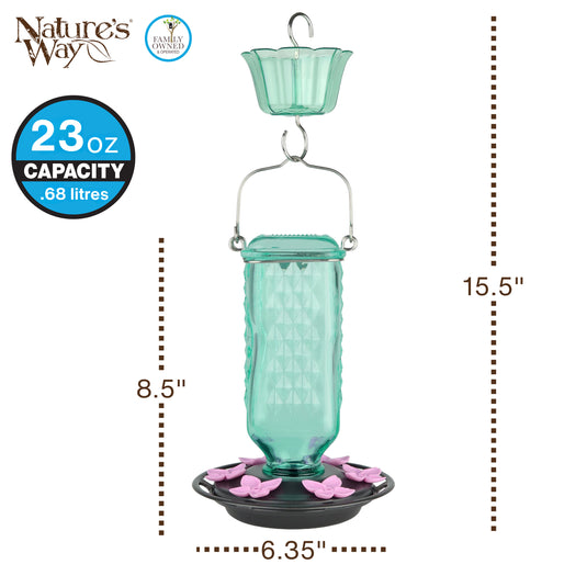 Dewdrop Column Antique Hummingbird Gravity Feeder