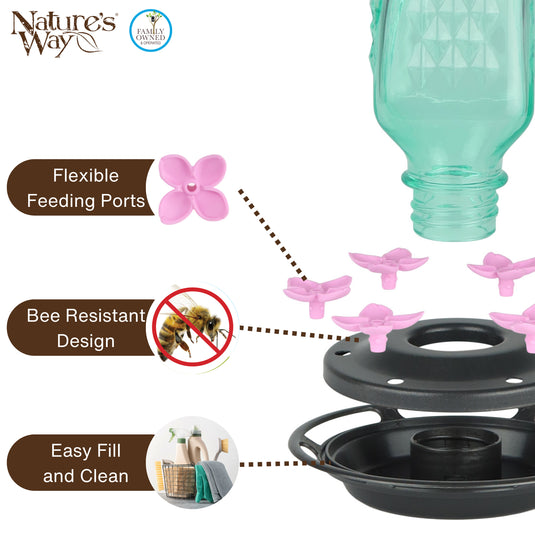 Dewdrop Column Antique Hummingbird Gravity Feeder