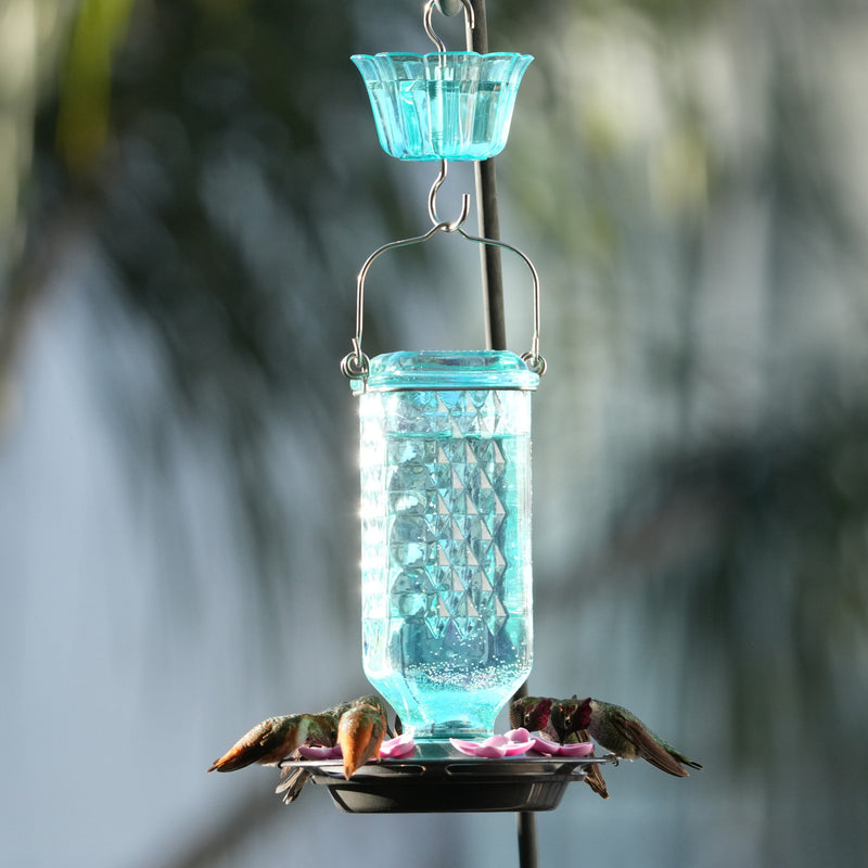 Load image into Gallery viewer, Dewdrop Column Antique Hummingbird Gravity Feeder
