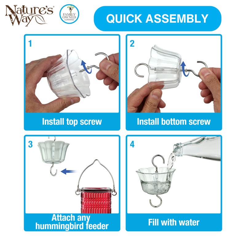 Load image into Gallery viewer, 4-Pack Clear Hummingbird Feeder Ant Moat
