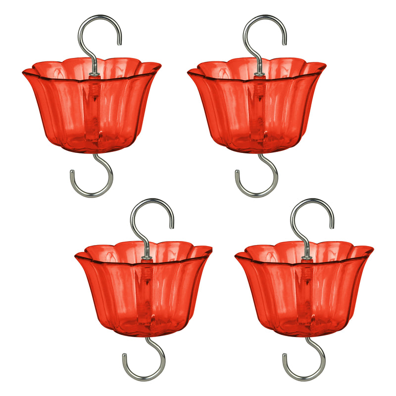 Load image into Gallery viewer, 4-Pack Red Hummingbird Feeder Ant Moat
