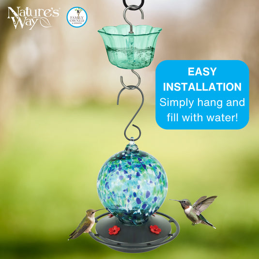 4-Pack Teal Hummingbird Feeder Ant Moat