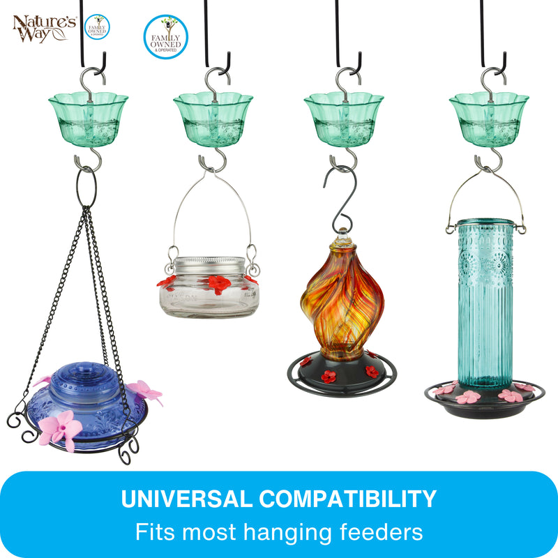 Load image into Gallery viewer, 4-Pack Teal Hummingbird Feeder Ant Moat
