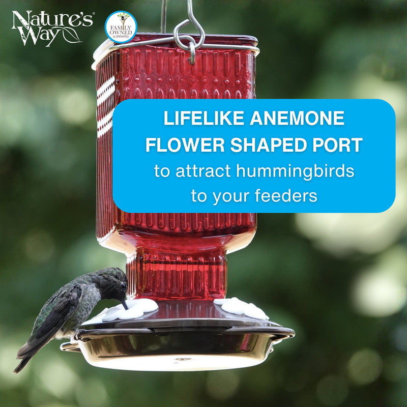 Load image into Gallery viewer, White Anemone Hummingbird Feeder Replacement Flowers w/ Cleaning Brush - Anemone, 12 ct
