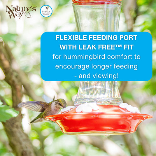 White Anemone Hummingbird Feeder Replacement Flowers w/ Cleaning Brush - Anemone, 12 ct