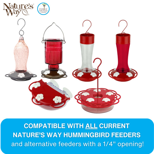 White Anemone Hummingbird Feeder Replacement Flowers w/ Cleaning Brush - Anemone, 12 ct