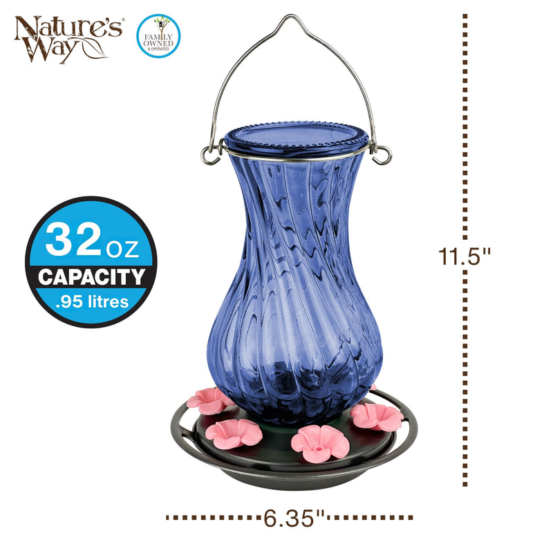 Load image into Gallery viewer, Perfect Pitcher Antique Glass Gravity Hummingbird Feeder
