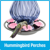 Perfect Pitcher Antique Glass Gravity Hummingbird Feeder - 32 oz (Model# ANTGHF10)