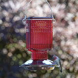 Crimson Carnation Antique Glass Gravity Hummingbird Feeder - 22 oz (Model# ANTGHF12)