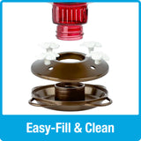 Crimson Carnation Antique Glass Gravity Hummingbird Feeder - 22 oz (Model# ANTGHF12)