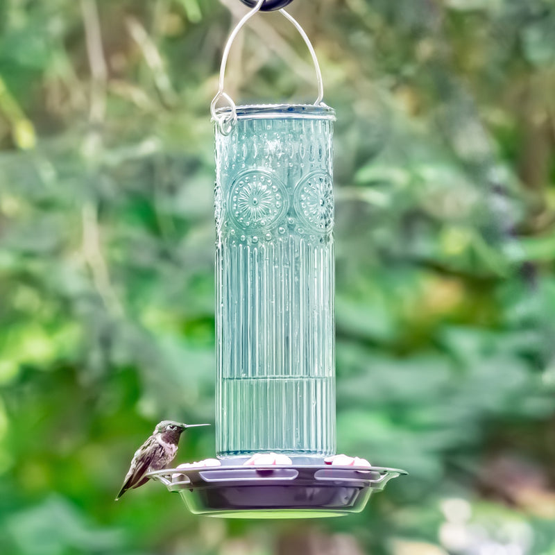 Load image into Gallery viewer, Antique Glass Gravity Hummingbird Feeder
