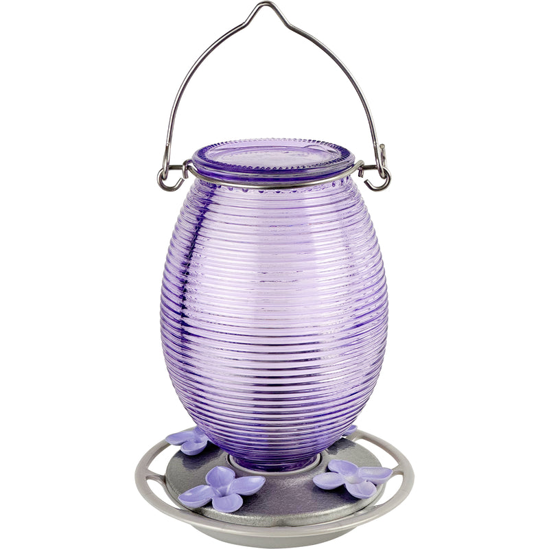 Load image into Gallery viewer, Lilac Dreams Antique Glass Gravity Hummingbird Feeder - 29 oz (Model# ANTGHF5)
