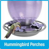 Lilac Dreams Antique Glass Gravity Hummingbird Feeder - 29 oz (Model# ANTGHF5)