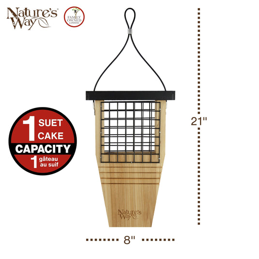 Cedar Tail-Prop Suet Feeder