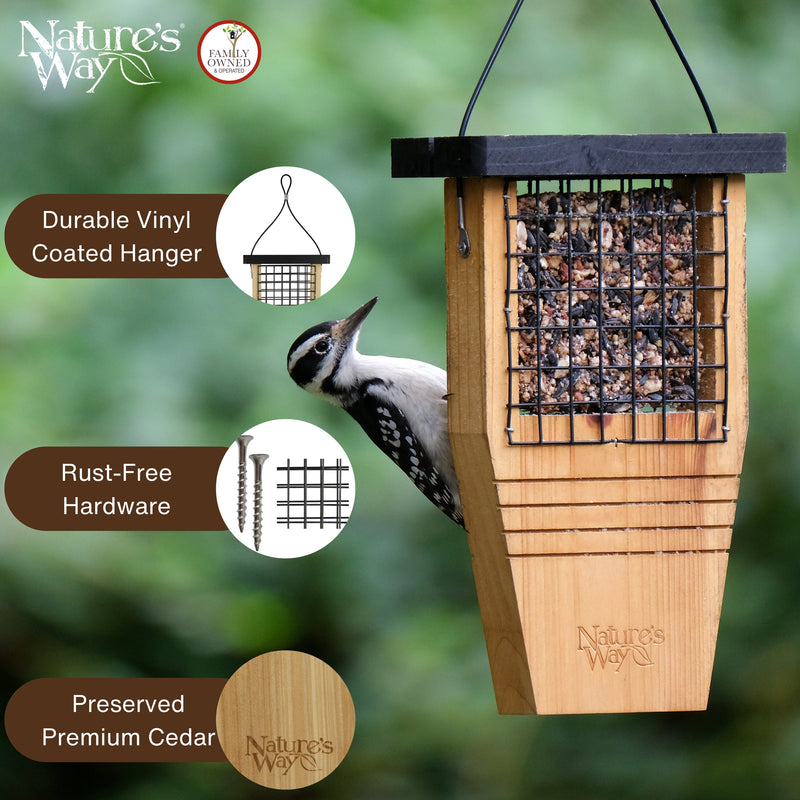 Load image into Gallery viewer, Cedar Tail-Prop Suet Feeder
