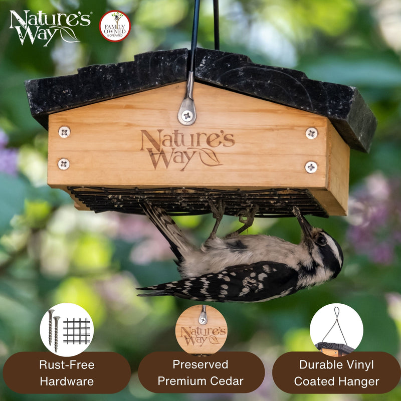 Load image into Gallery viewer, Cedar Upside-Down Suet Feeder
