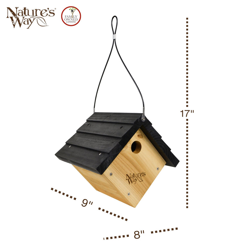 Load image into Gallery viewer, Traditional Cedar Wren House with Clean-Out Door
