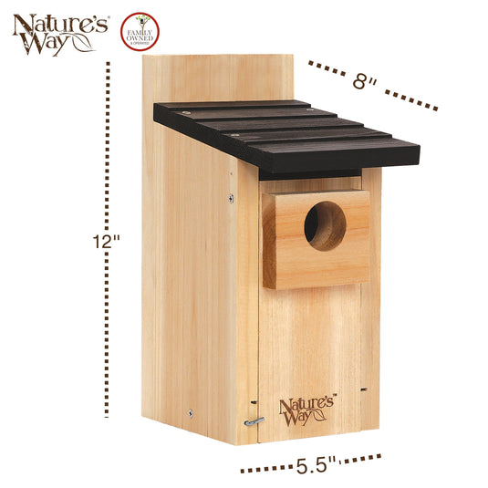 Cedar Bluebird House with Clean-out Door and Predator Guard