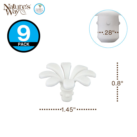 White Daisy Hummingbird Feeder Replacement Flowers w/ Cleaning Brush - 9 ct