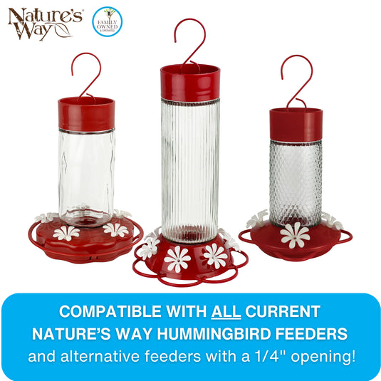 White Daisy Hummingbird Feeder Replacement Flowers w/ Cleaning Brush - 9 ct