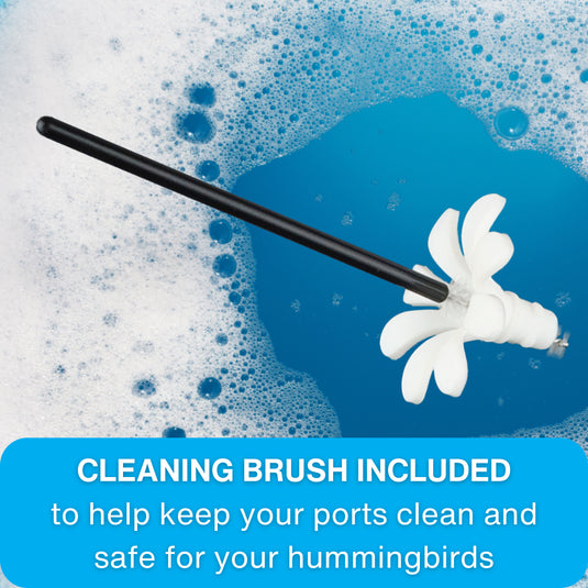 White Daisy Hummingbird Feeder Replacement Flowers w/ Cleaning Brush - 9 ct