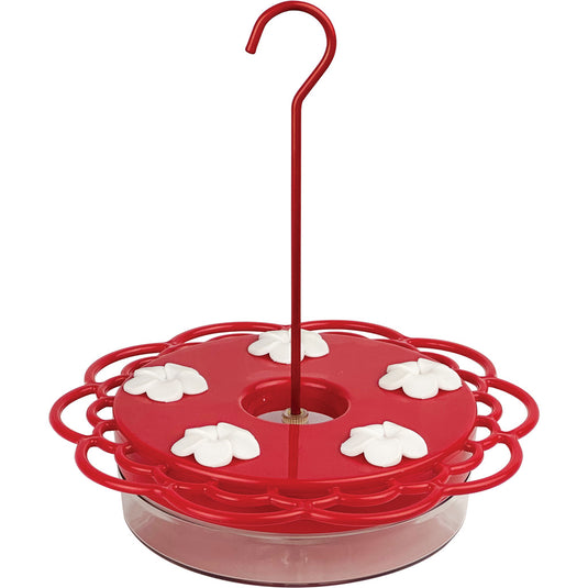 2-in-1 Plastic Dish Hummingbird Feeder - 13 oz - Red (Model# DDHF0-2N1)