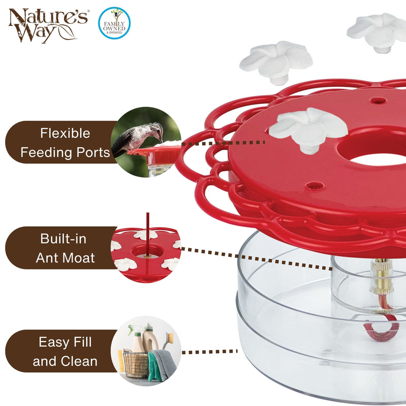 Load image into Gallery viewer, 2-in-1 Red Plastic Hanging Dish or Window Mount Hummingbird Feeder
