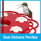 2-in-1 Plastic Dish Hummingbird Feeder - 13 oz - Red (Model# DDHF0-2N1)