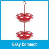 2-in-1 Plastic Dish Hummingbird Feeder - 13 oz - Red (Model# DDHF0-2N1)