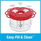 2-in-1 Plastic Dish Hummingbird Feeder - 13 oz - Red (Model# DDHF0-2N1)