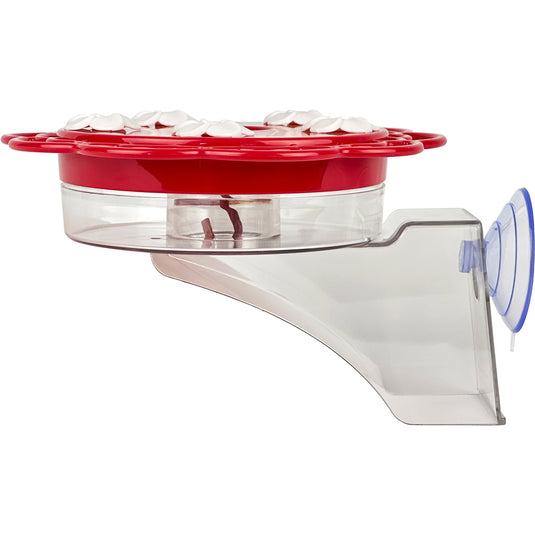 2-in-1 Plastic Dish Hummingbird Feeder - 13 oz - Red (Model
