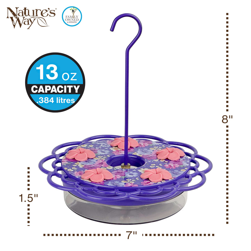 Load image into Gallery viewer, Petunia Passion Plastic Hanging Dish Hummingbird Feeder
