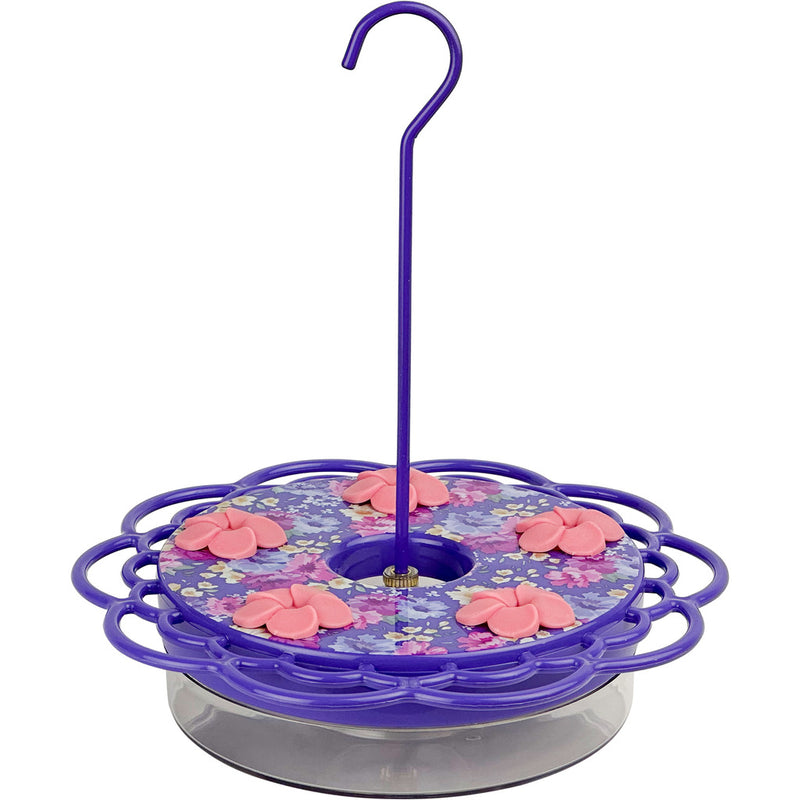 Load image into Gallery viewer, Petunia Passion Plastic Dish Hummingbird Feeder - 13 oz - Purple (Model# DDHF1)
