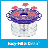 Petunia Passion Plastic Dish Hummingbird Feeder - 13 oz - Purple (Model# DDHF1)