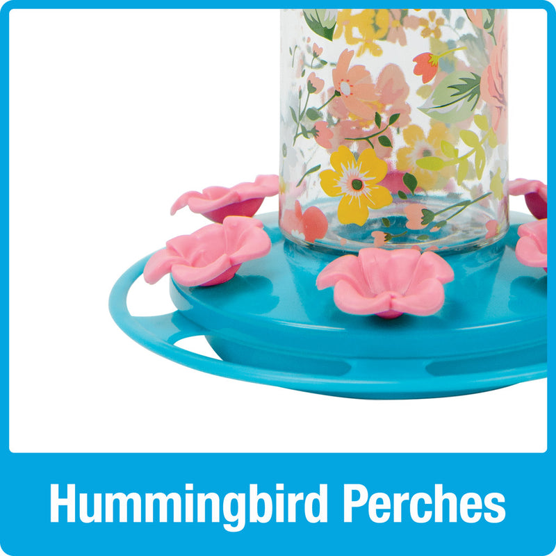 Load image into Gallery viewer, Charming Peony Decorative Glass Hummingbird Feeder
