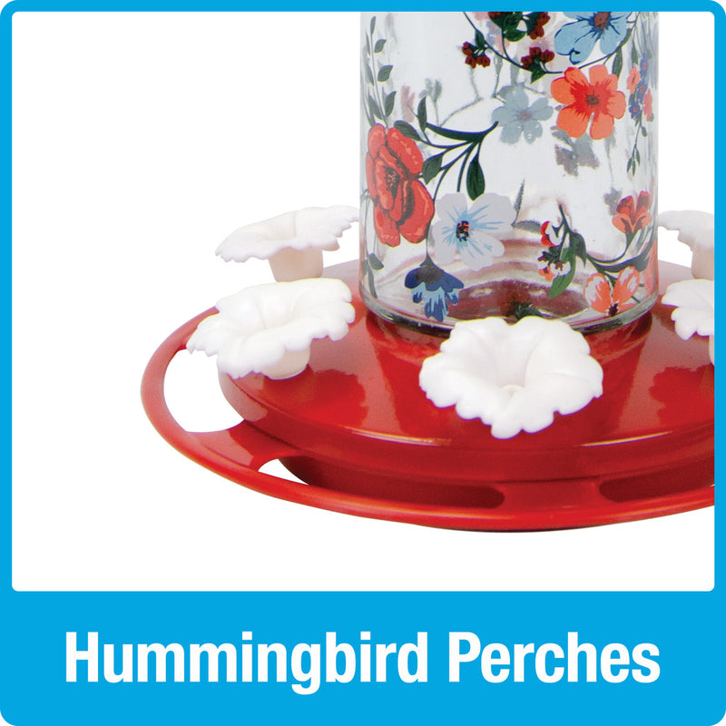 Load image into Gallery viewer, Vintage Blossom Decorative Glass Hummingbird Feeder (Model# DGHF3)
