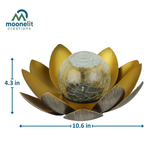 Lotus Flower Solar LED Garden Light - Gold