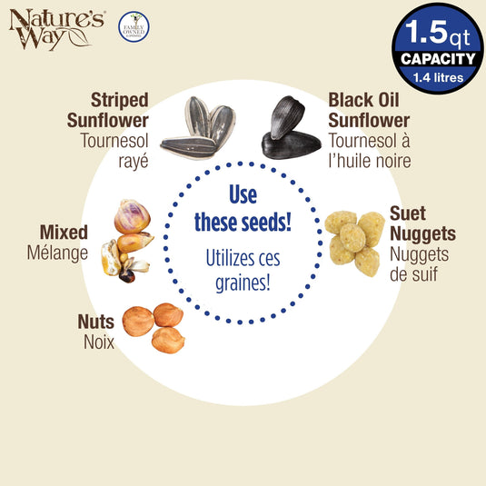 Funnel Flip-Top Mesh Sunflower Feeder