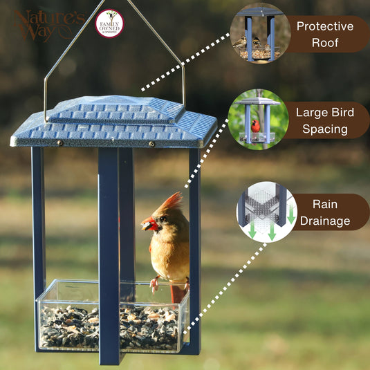 Fly-in Hanging Metal Fly Through Bird Feeder