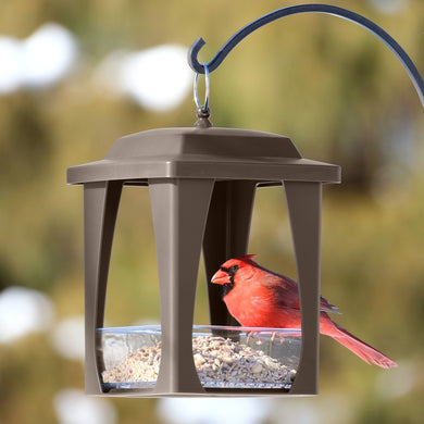 Dine-in Hanging Plastic Fly Through Bird Feeder - Tan