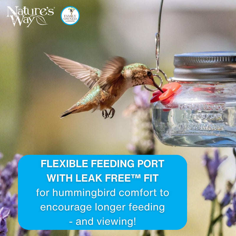 Load image into Gallery viewer, Red Impatiens Hummingbird Feeder Replacement Flowers w/ Cleaning Brush, 16 ct
