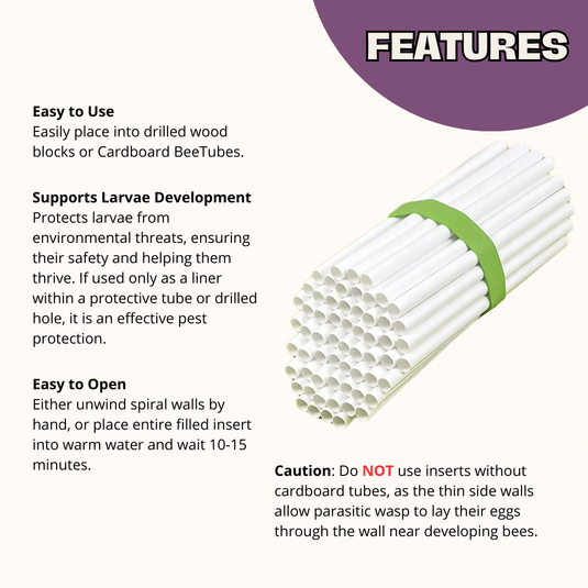 Spring Cardboard BeeTubes and Inserts for Mason Bees - 8mm (Sold Out)