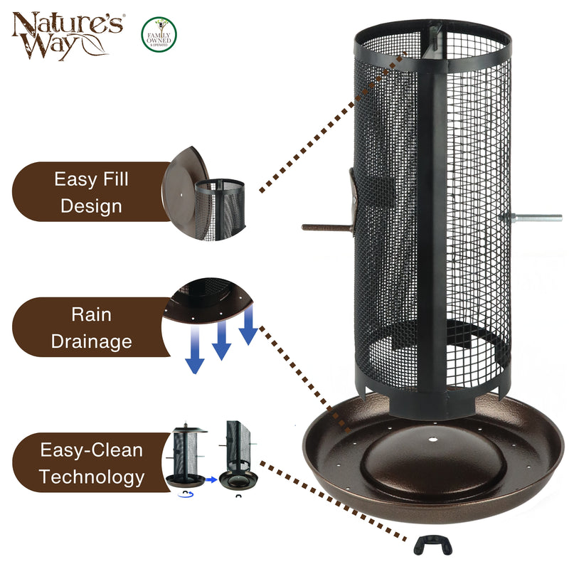 Load image into Gallery viewer, Beloved Bronze Dual-Chamber Metal Mesh Bird Feeder
